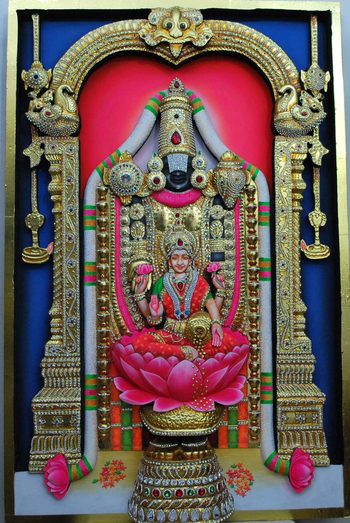 Tirupati Balaji & Laxmiji Tanjore Painting